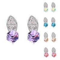 Brass Stud Earring, with CRYSTALLIZED™, platinum plated, for woman & faceted nickel, lead & cadmium free 