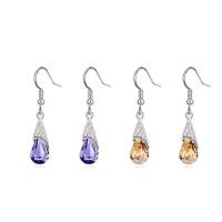 CRYSTALLIZED™ Elements Crystal Drop Earring, Brass, with CRYSTALLIZED™, Teardrop, platinum plated, for woman & faceted, nickel, lead & cadmium free 