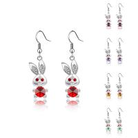 CRYSTALLIZED™ Elements Crystal Drop Earring, Brass, with CRYSTALLIZED™, Rabbit, platinum plated, for woman & faceted nickel, lead & cadmium free 