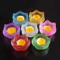 Cristal de murano Sostenedor de vela, de Lotus de Seedpod, Tallado, más colores para la opción, 80x43mm, Vendido por UD