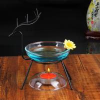 Iron Candle Holder, with Glass 