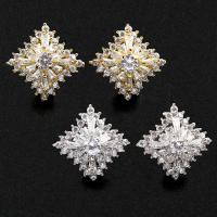 Brass Stud Earring, plated, micro pave cubic zirconia & for woman nickel, lead & cadmium free 