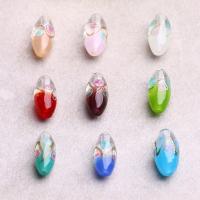 Handgefertigte Lampwork Perlen, handgemacht, gemischt, 19x9mm, Bohrung:ca. 2mm, verkauft von PC