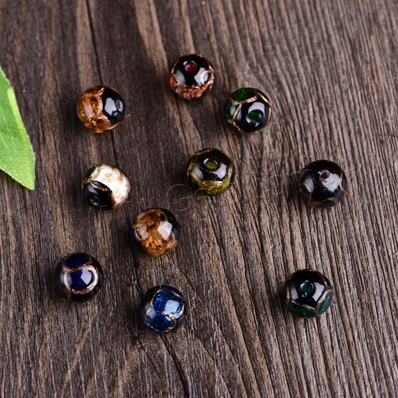 Handgefertigte Lampwork Perlen, rund, handgemacht, verschiedene Größen vorhanden, keine, Bohrung:ca. 2mm, verkauft von PC