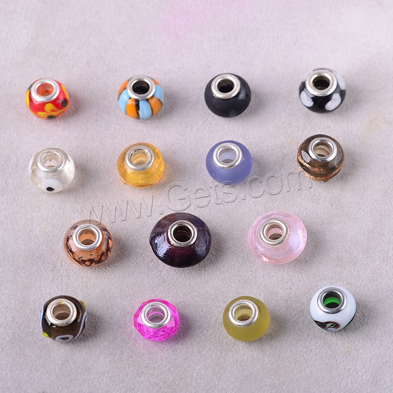 Lampwork Beads, handmade, different size for choice & brass double core without troll & mixed, Hole:Approx 5mm, Sold By PC