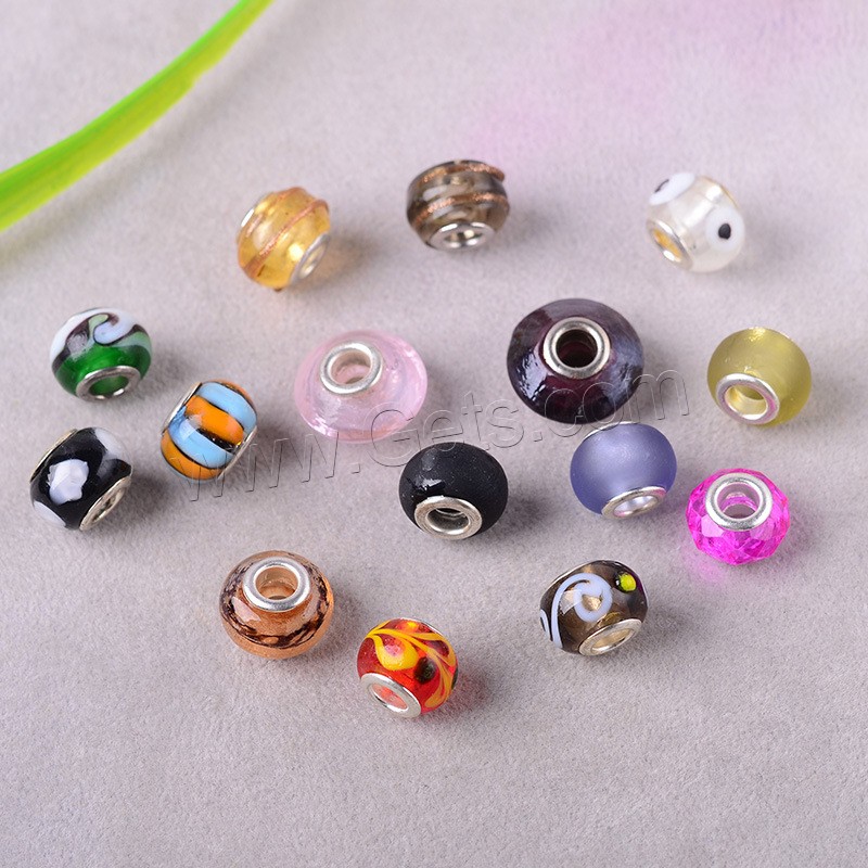 Lampwork Beads, handmade, different size for choice & brass double core without troll & mixed, Hole:Approx 5mm, Sold By PC