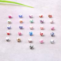Aufkleber Porzellan Perlen, gemischt, 6mm, Bohrung:ca. 2mm, verkauft von PC