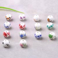 Aufkleber Porzellan Perlen, gemischt, 15mm, Bohrung:ca. 2mm, verkauft von PC