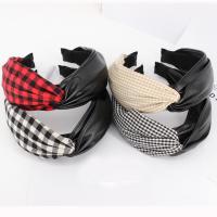 Hair Bands, Cloth, with PU Leather, for woman 70mm 