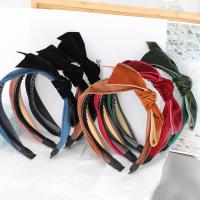 Hair Bands, PU Leather, with Velour & Plastic, Bowknot, for woman 50mm 