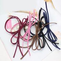 Ponytail Holder, nylon elastic cord, with ABS Plastic Pearl, Bowknot 60mm 