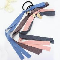 Ponytail Holder, nylon elastic cord, with Cloth & Zinc Alloy, with letter pattern 