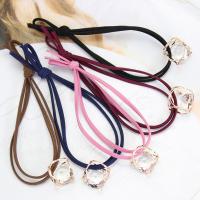 Ponytail Holder, nylon elastic cord, with Crystal & Zinc Alloy, faceted & hollow 60mm 
