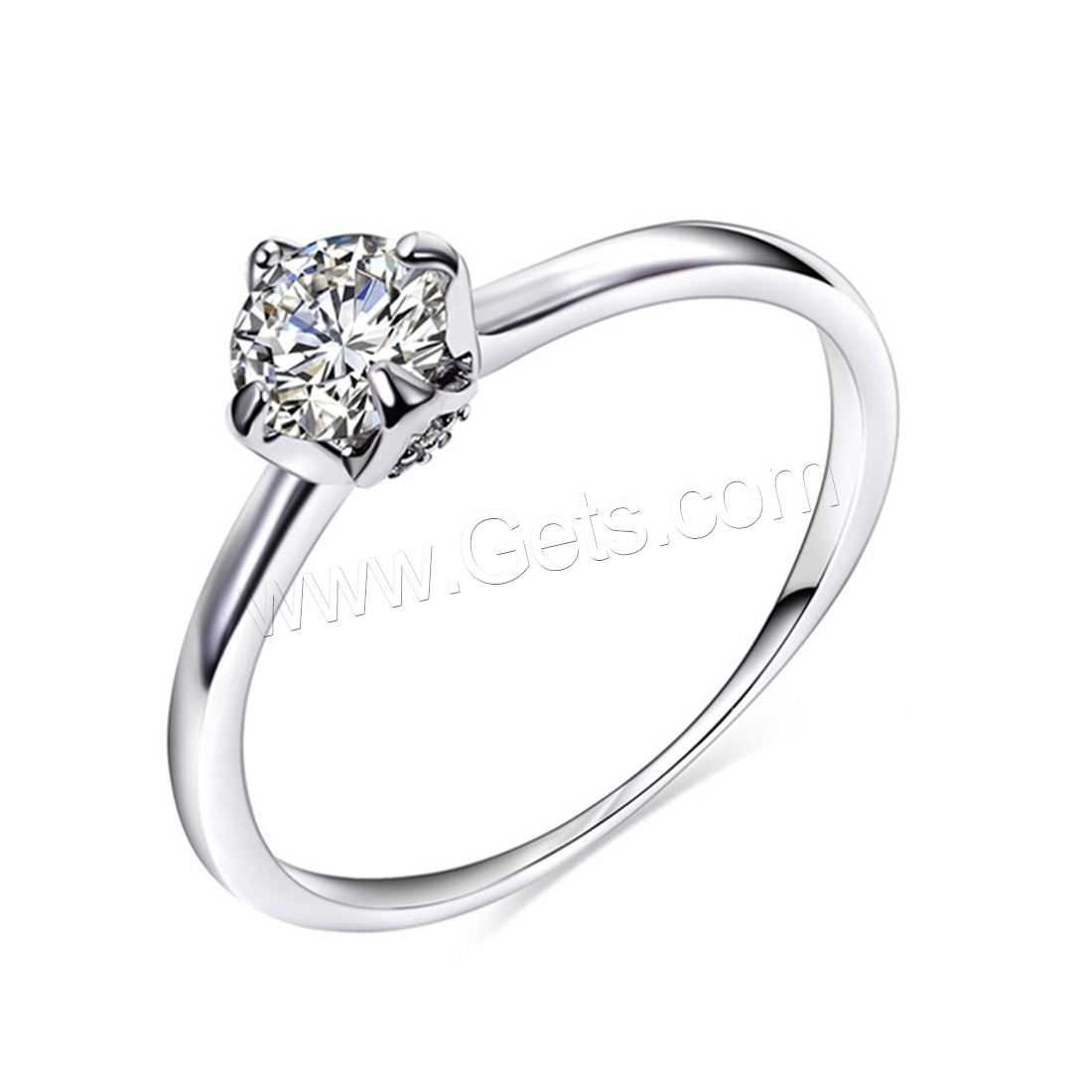 Cubic Zircon Brass Finger Ring, platinum plated, different size for choice & for woman & with cubic zirconia, 5.5mm, Sold By PC