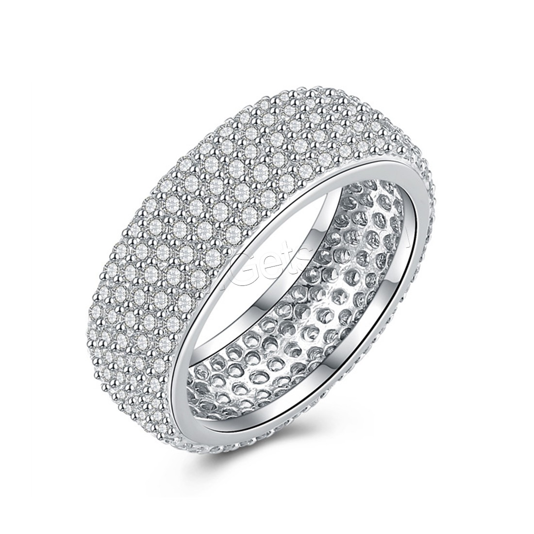 Cubic Zircon Brass Finger Ring, platinum plated, different size for choice & for woman & with cubic zirconia, Sold By PC