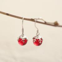 925 Sterling Silver Drop Earring, with Crystal, platinum plated, hypo allergic & Christmas jewelry & for woman & faceted 