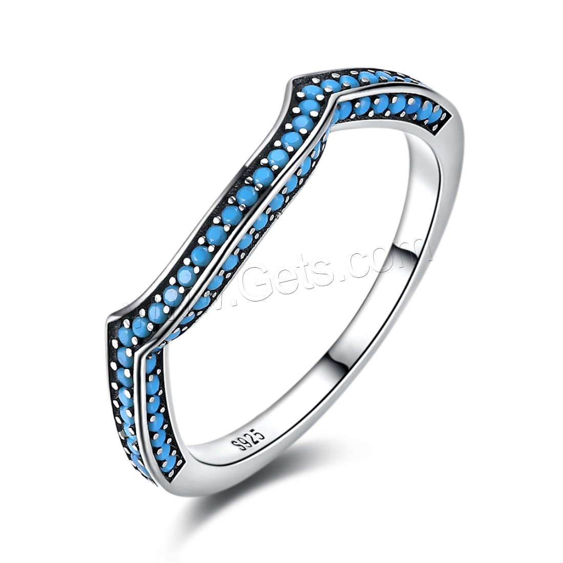 Thailand Sterling Silver, with Synthetic Turquoise, different size for choice & for woman, 2mm, Sold By PC
