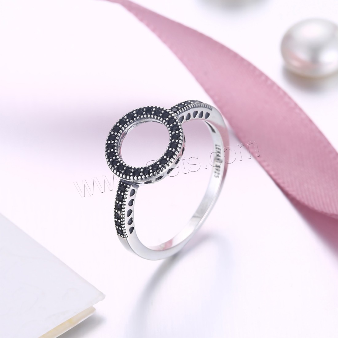 Thailand Sterling Silver, Donut, different size for choice & micro pave cubic zirconia & for woman, 11mm, Sold By PC