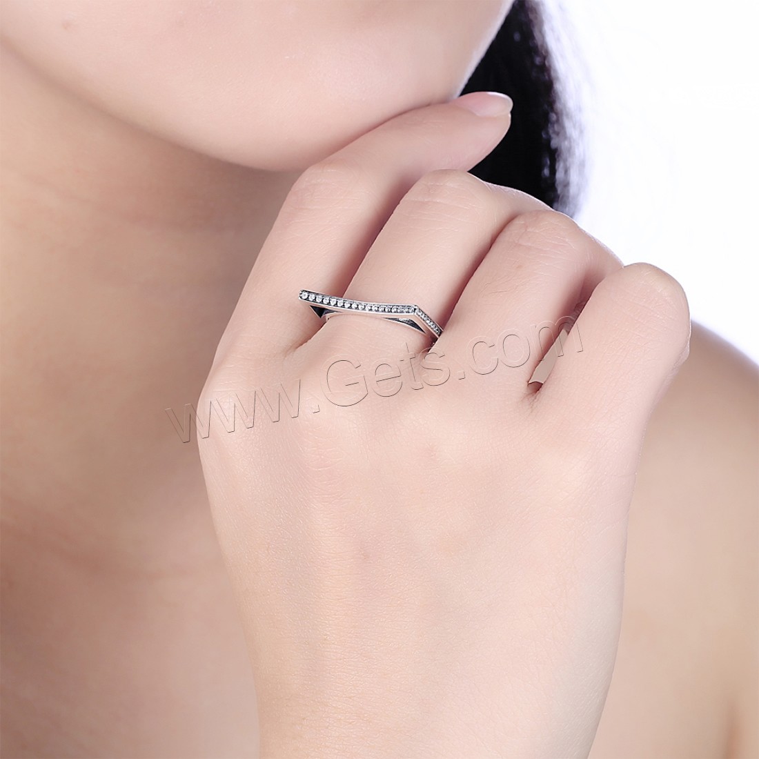 Anillo de dedo de favourer ®, Tailandia, diverso tamaño para la opción & micro arcilla de zirconia cúbica & para mujer, 2mm, Vendido por UD