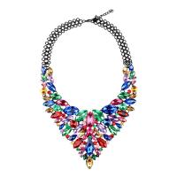 Crystal Zinc Alloy Necklace, with Crystal, painted, for woman & faceted lead & cadmium free, 480mm Approx 18.5 Inch 