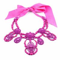 Plastic Bead Necklace, with Satin Ribbon, for woman 400mm Approx 16.5 Inch 