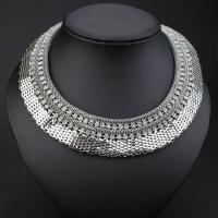 Collar Necklace, Zinc Alloy, plated, for woman & with rhinestone lead & cadmium free, 500mm Approx 19.5 Inch 