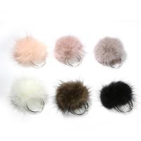 Fluffy Pom Pom Earrings, 925 Sterling Silver, with Plush, hypo allergic & for woman US Ring 