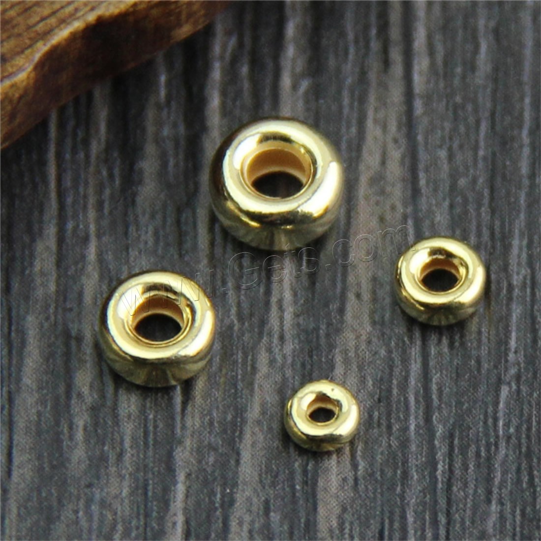 Sterling Silver Spacer Beads, 925 Sterling Silver, Rondelle, real gold plated, different size for choice, Sold By PC