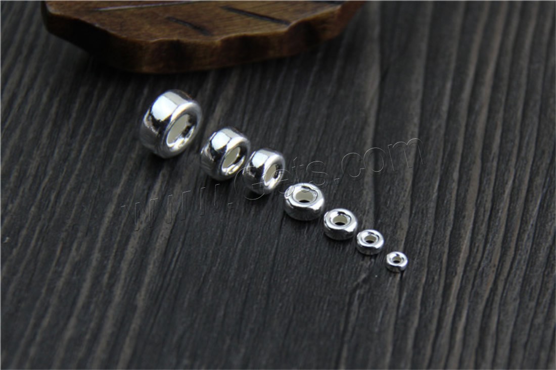 Sterling Silver Spacer Beads, 925 Sterling Silver, Rondelle, different size for choice, Sold By PC