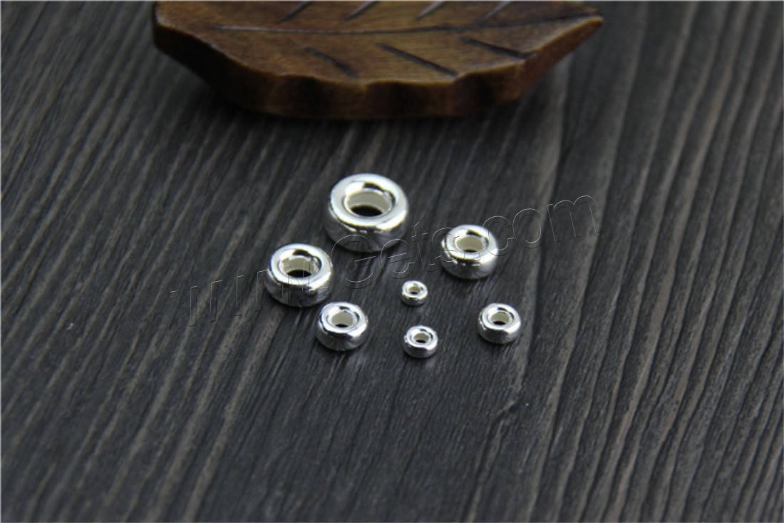Perles intercalaires en argent , argent sterling 925, rondelle, normes différentes pour le choix, Vendu par PC