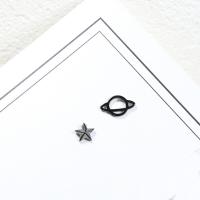 Asymmetric Earrings, 925 Sterling Silver, plumbum black color plated, hypo allergic & for woman  