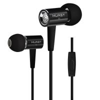 Corded Earphone Earbuds Headphones, TPE, with Aluminum Alloy & Silicone, for 3.5mm computer interface device & for cellphone, black, 3.5mm Approx 49 Inch 