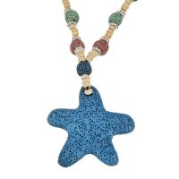 Лава свитер цепи ожерелье, лава, с нержавеющая сталь, Морская звезда, Женский, оригинальный цвет 4mm, длина:Приблизительно 29 дюймовый, продается Strand