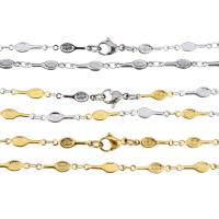 Halskette, Edelstahl, plattiert, unisex, keine, 14x4mm, Länge:ca. 17 ZollInch, verkauft von Strang