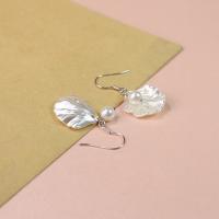 White Shell Earrings, 925 Sterling Silver, with Shell Pearl & White Shell, platinum plated, hypo allergic & for woman  