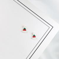 925 Sterling Silver Stud Earring, Christmas Tree, hypo allergic & Christmas jewelry & for woman & enamel 