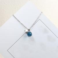 Gemstone Necklaces, 925 Sterling Silver, with Kyanite, with 1.77Inch extender chain, hypo allergic & oval chain & for woman  Approx 15.7 Inch 