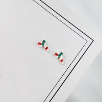 Christmas Earrings, 925 Sterling Silver, Christmas Candy Cane, hypo allergic & Christmas jewelry & for woman & enamel, 53.55 