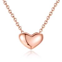 Brass Jewelry Necklace, with 5cm extender chain, Heart, rose gold color plated, oval chain & for woman, nickel, lead & cadmium free Approx 15.5 Inch 