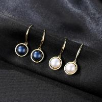Freshwater Pearl Brass Earring, with Freshwater Pearl, iron earring hook, gold color plated, for woman nickel, lead & cadmium free 