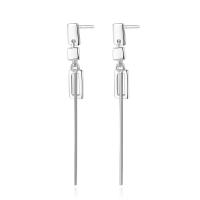 Brass Drop Earring, stainless steel post pin, platinum color plated, for woman, nickel, lead & cadmium free 