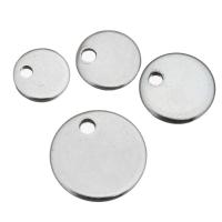 Stainless Steel Pendants, Flat Round original color 