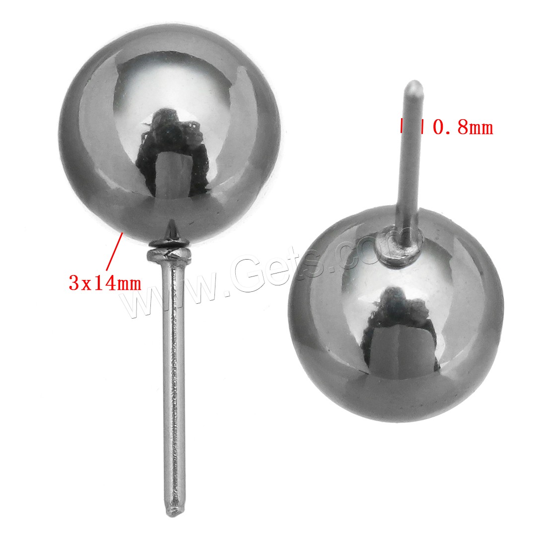 Stainless Steel Stud Earring, without earnut & different size for choice, original color, Sold By PC