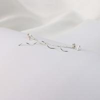 Sterling Silver Thread Through Earrings, 925 Sterling Silver, Triangle, hypo allergic & for woman 