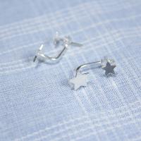 Sterling Silver Stud Earring, argent sterling 925, étoile, hypo allergique & pour femme  Vendu par paire