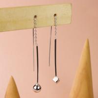 Sterling Silver Thread Through Earrings, 925 Sterling Silver, hypo allergic & for woman 42-52mm 