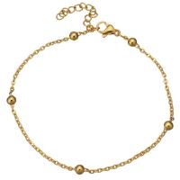 Pulseras de acero inoxidable, con 2Inch extender cadena, chapado en color dorado, cadena oval & para mujer, 3.5mm, 1.5mm, longitud:aproximado 7 Inch, Vendido por Sarta