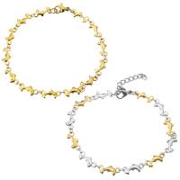 Bracelets en acier inoxydable, avec 1Inch chaînes de rallonge, dauphin, Placage de couleur d'or, pour femme, plus de couleurs à choisir Environ 7 pouce, Vendu par brin