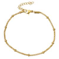 Stainless Steel Chain Bracelets, with 1Inch extender chain, gold color plated, lantern chain & for woman, 3mm, 2mm Approx 8 Inch 
