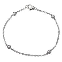 Stainless Steel Chain Bracelets, oval chain & for woman, original color, 5mm, 1mm Approx 6 Inch 